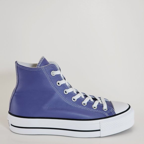 Converse CTAS Lift Hi Slate Lilac Leather Women's Platform Sneakers A09954C NWT - Picture 2 of 6